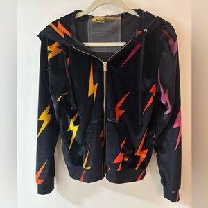 Aviator Nation velvet Lightning Bolt zip up